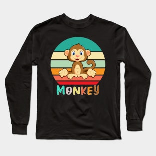 Vintage Retro Monkey Long Sleeve T-Shirt